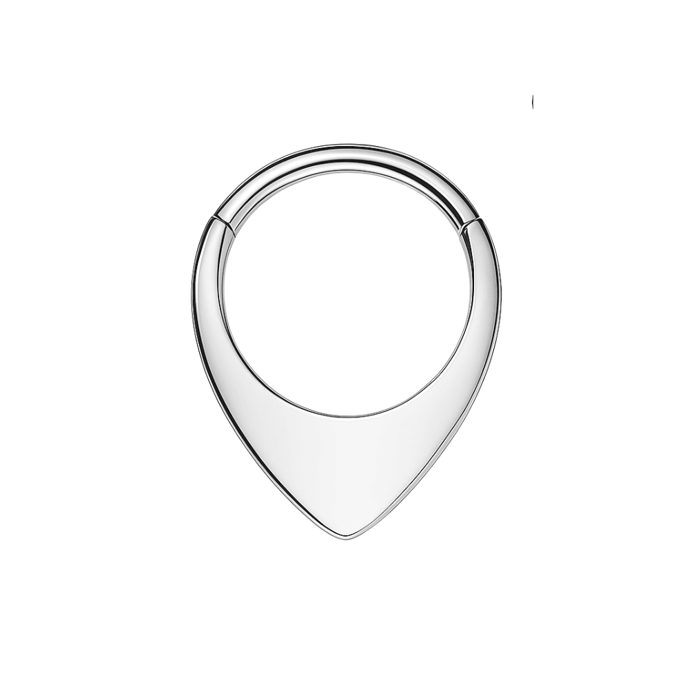 G23 Titanium Teardrop Flat Hinged Segment Clicker Ring