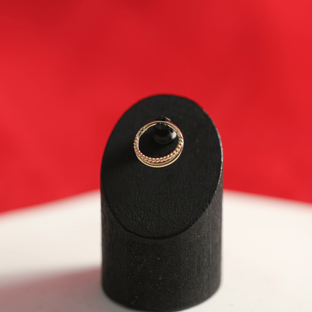 14K Gold Double Stack Hinged Segment Clicker Ring