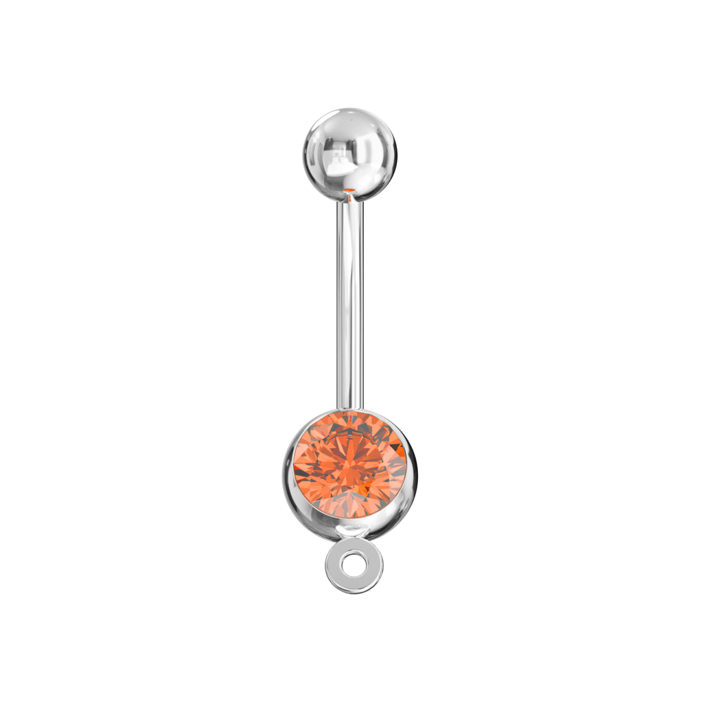 316L Surgical Steel Studded Hook Banana Belly Ring