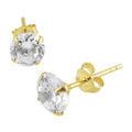 14K Gold CZ Ear Studs