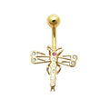 14K Gold Jewelled Dragonfly Belly Ring