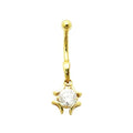 14K Gold Gemstone Dangling Belly Ring