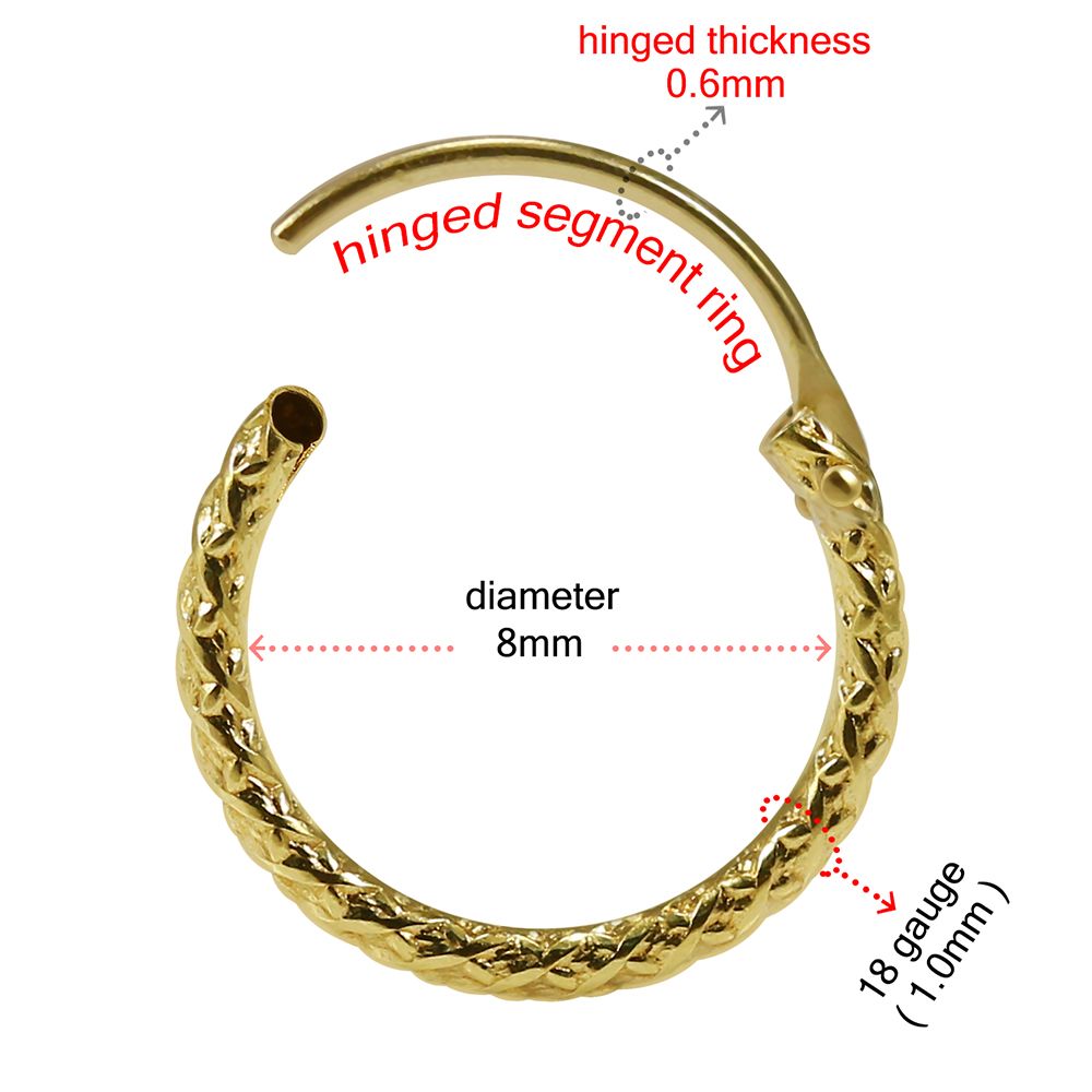 9K Gold Laser Cut Hinged Segment Ring