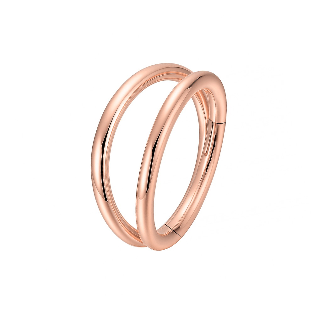925 Sterling Silver Double Row Segment Clicker Ring
