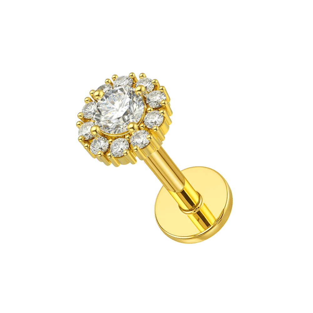 316L Surgical Steel Studded Flower Flatback Cartilage Ear Stud