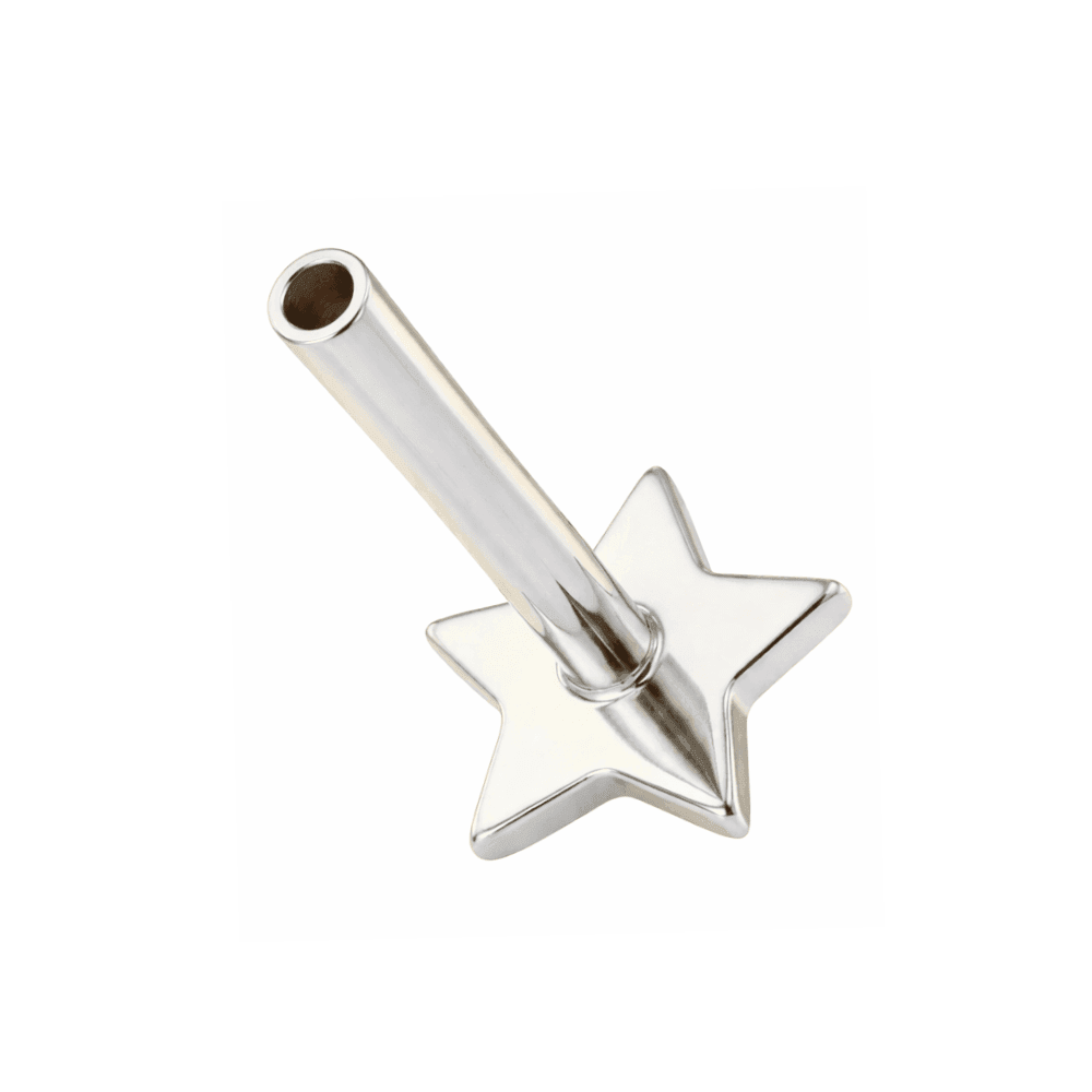 925 Sterling Silver Push-Fit Star Back Labret Bar