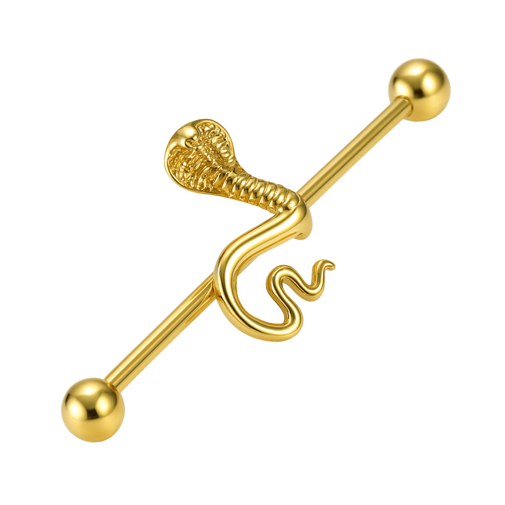 316L Surgical Steel Cobra Industrial Barbell