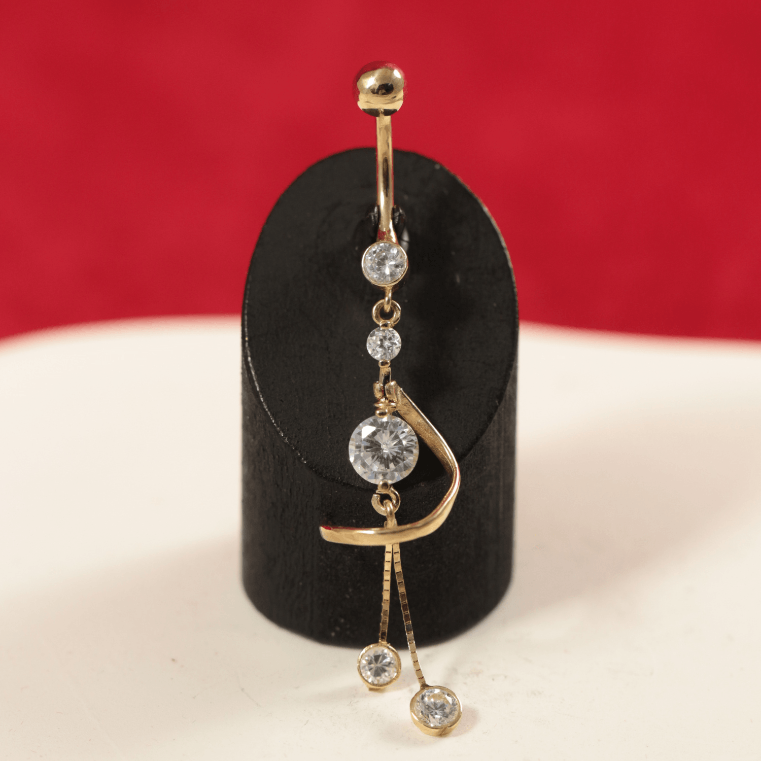 14K Gold Studded Dreamcatcher Belly Ring