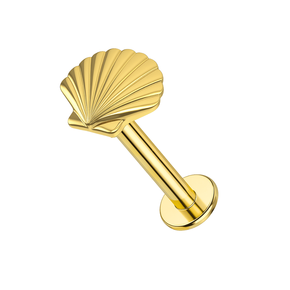 14K Gold Internally Threaded Shell Screw Fit Stud