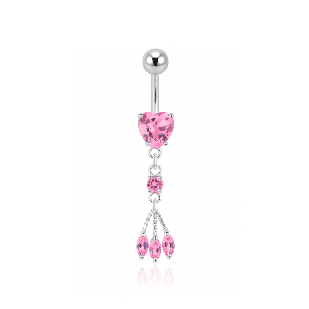 925 Sterling Silver Heart Belly Ring