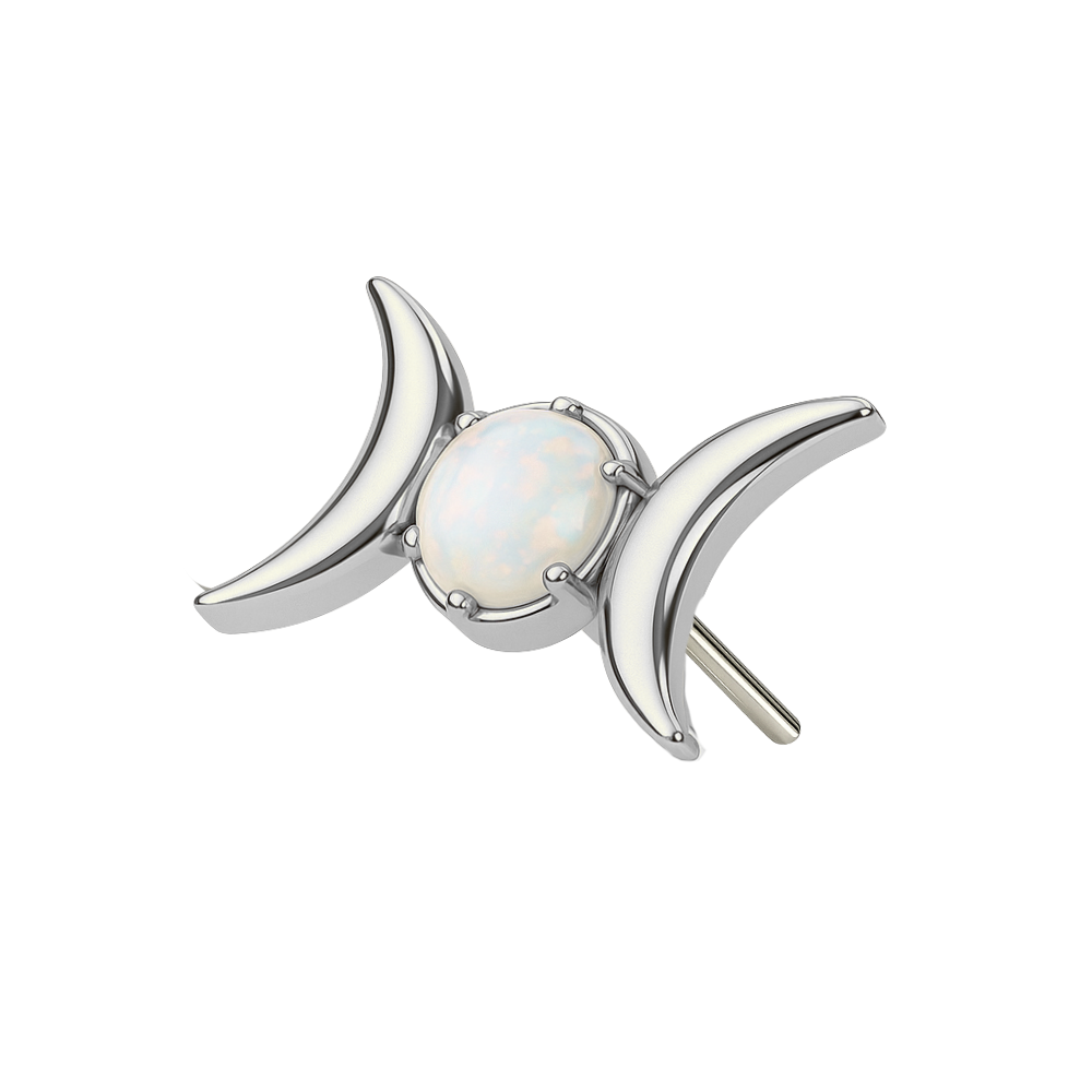 G23 Titanium Opal Jewelled Celestial Moon Phase Threadless Top