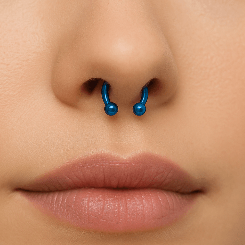 316L Surgical Steel Blue Horseshoe CBB with Ball