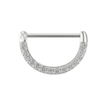 316L Surgical Steel Multi Round Jewelled CZ Nipple Clicker Ring