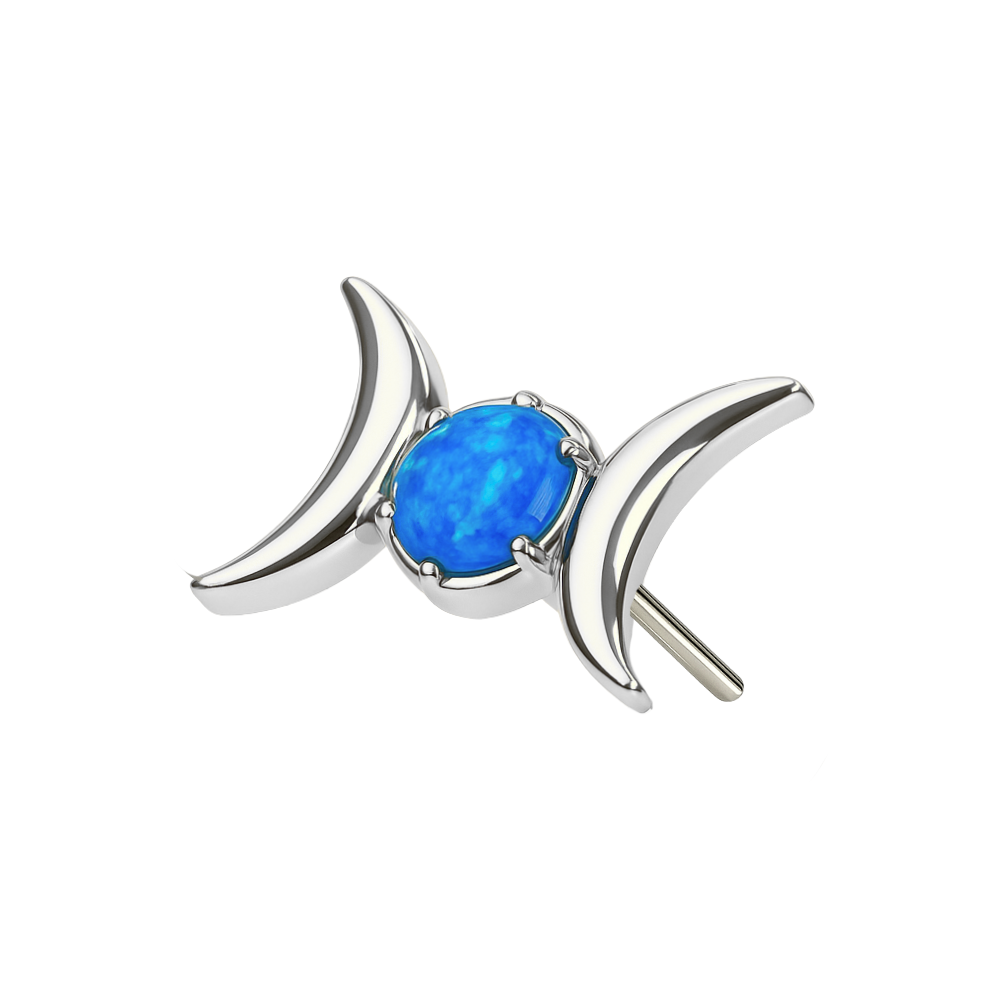 G23 Titanium Opal Jewelled Celestial Moon Phase Threadless Top