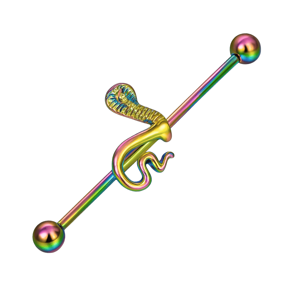 316L Surgical Steel Cobra Industrial Barbell