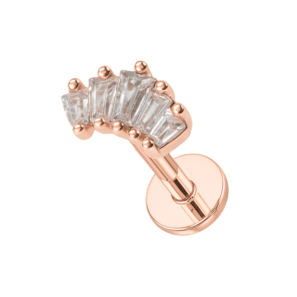 316L Surgical Steel Jewelled Crown Flatback Stud