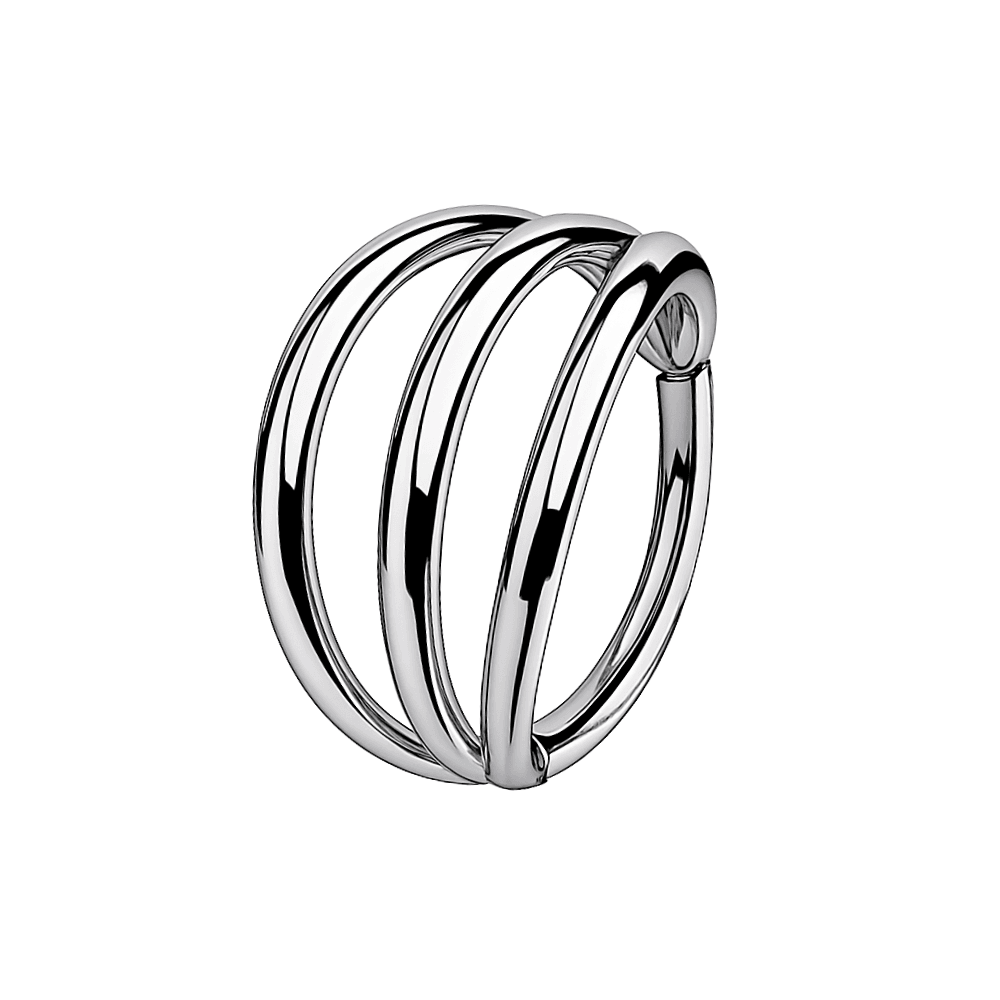 316L Surgical Steel Triple Stack Hinged Segment Clicker Ring