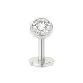 G23 Titanium Round CZ Jewelled Threadless Floating Belly Ring
