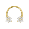 316L Surgical Steel Horseshoe Circular Bar with Floral Flower Septum Piercing