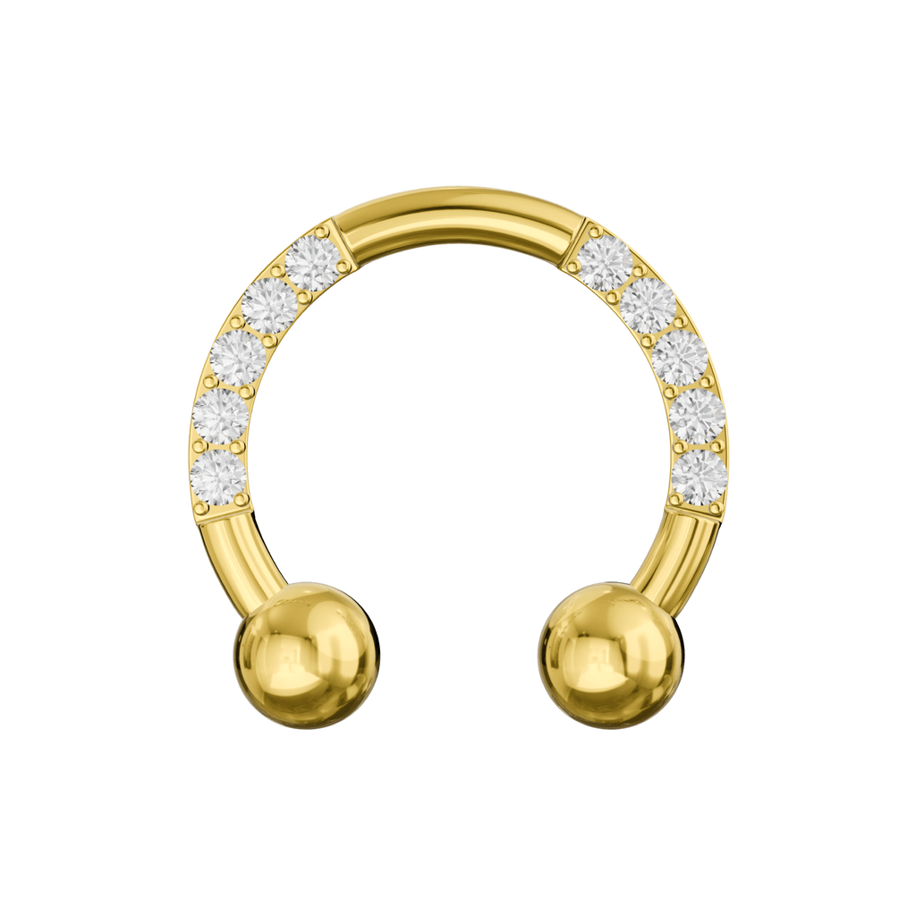 G23 Titanium Multi CZ Jewelled Circular Barbell with Ball