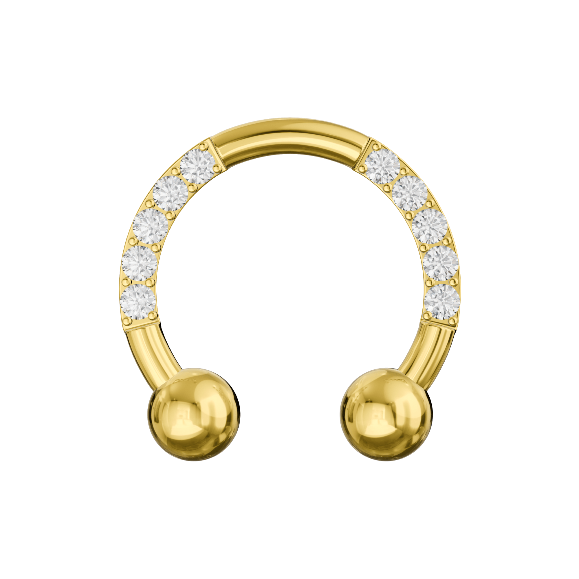 G23 Titanium Multi CZ Jewelled Circular Barbell with Ball