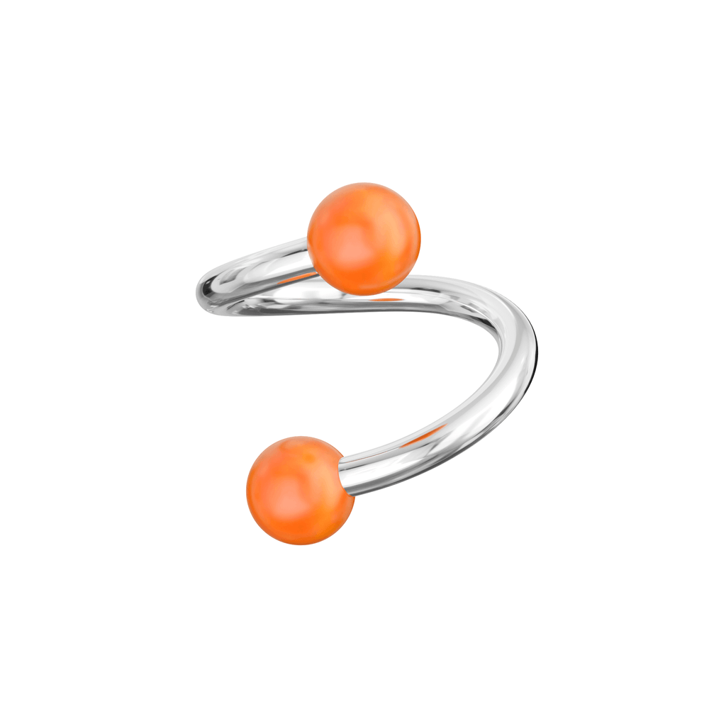 316L Surgical Steel Twisted Barbell With Marble UV Balls (Pack of 10)