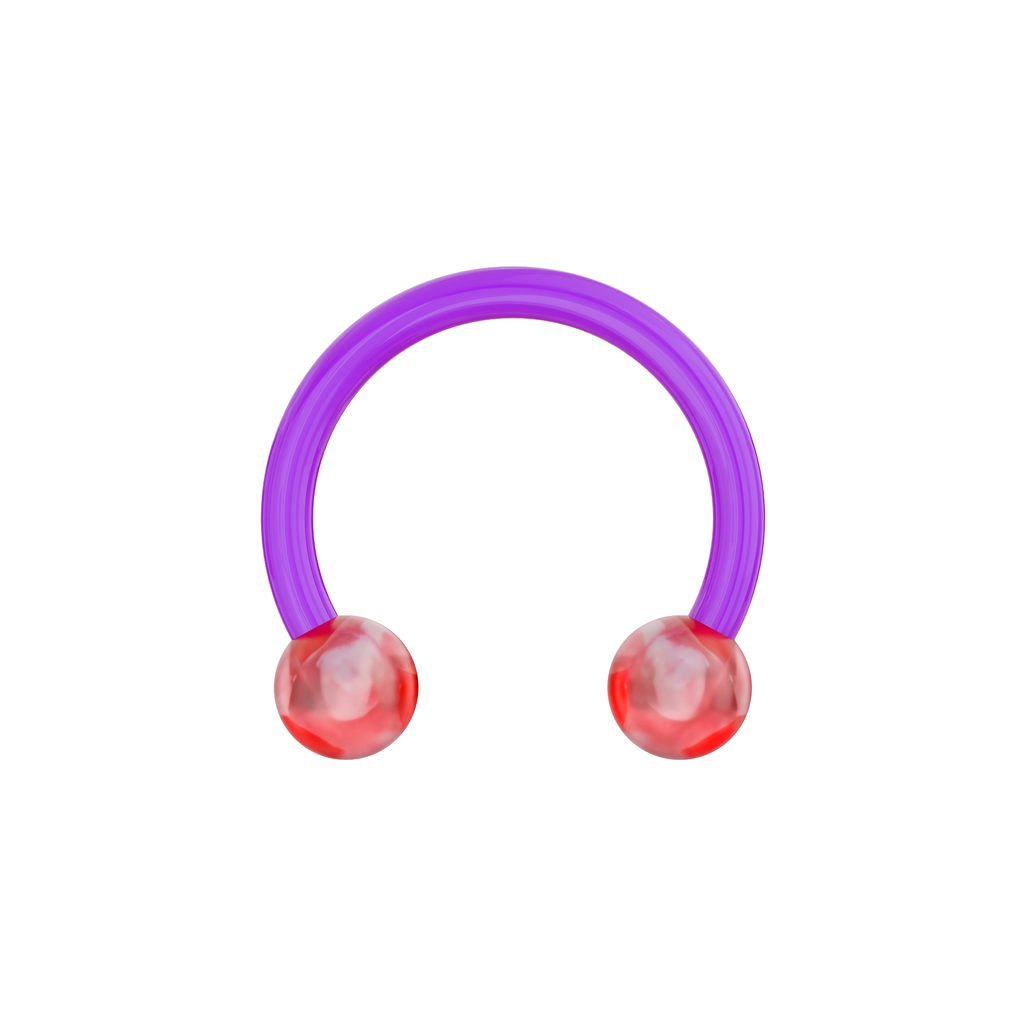 UV Circular Barbell With Marble UV Balls (Pack of 10)