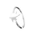 925 Sterling Silver Open Nose Hoop Ring with Marijuana Leaf