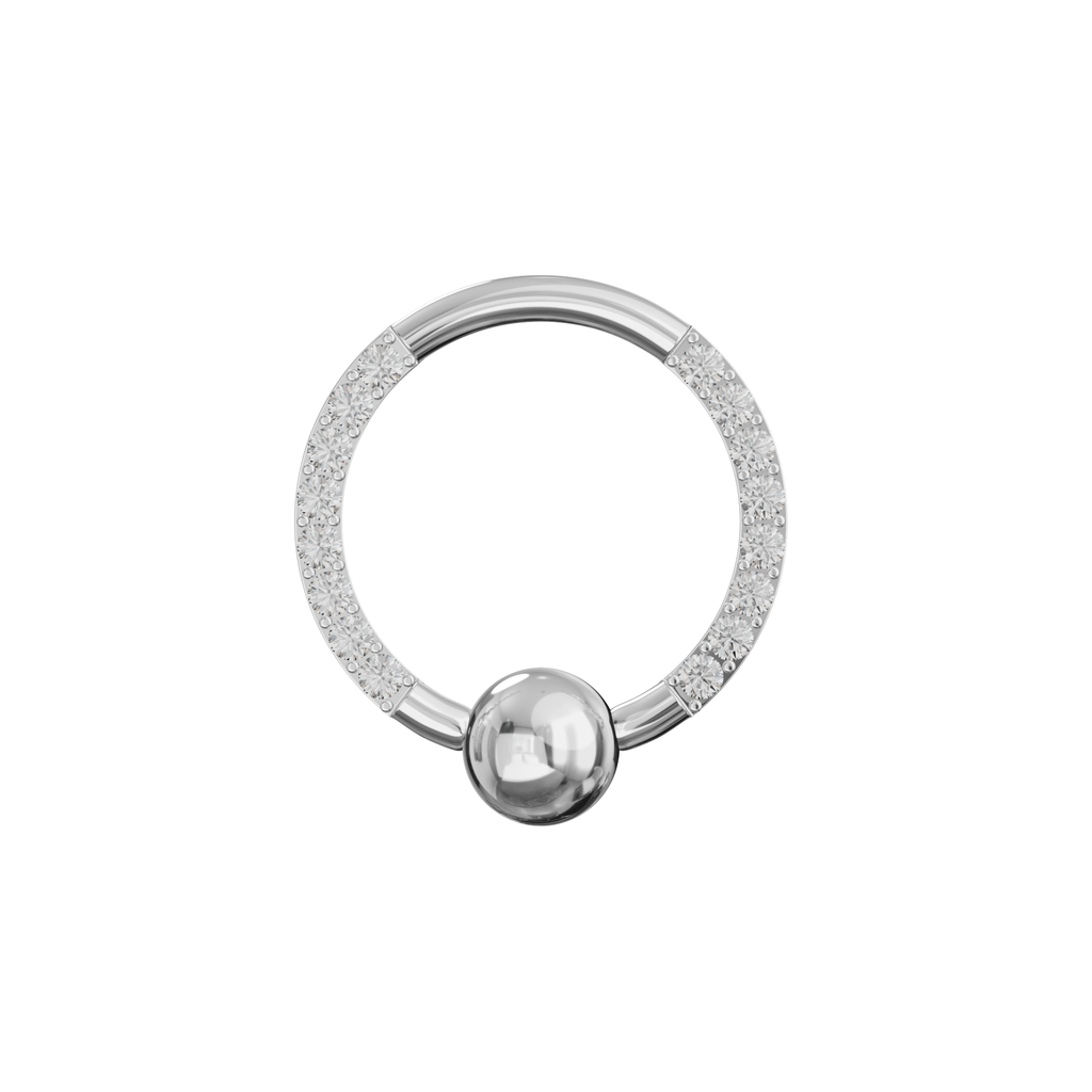 G23 Titanium Cubic Zirconia Studded BCR