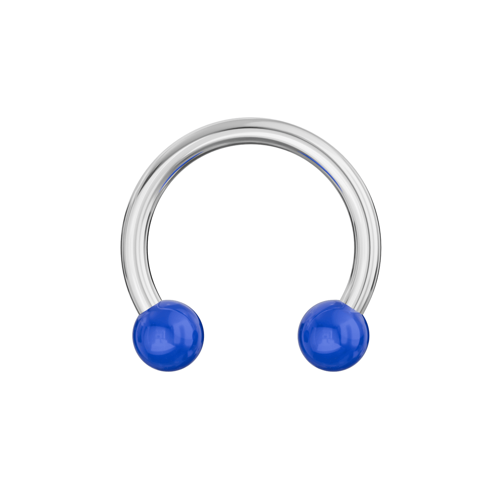 316L Surgical Steel Circular Barbell With Solid Colour UV Balls (Pack of 10)