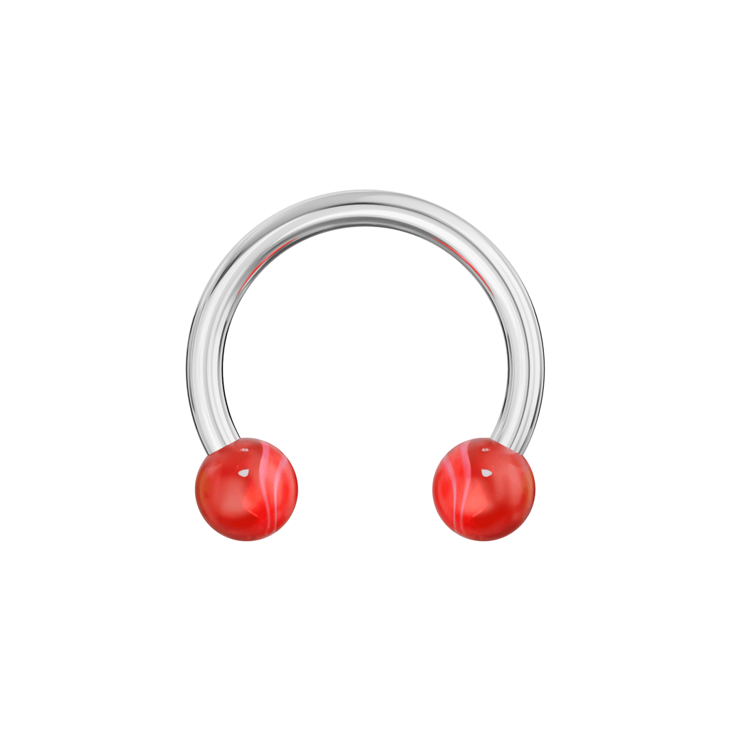 316L Surgical Steel Circular Barbell With Marble UV Balls (Pack of 10)