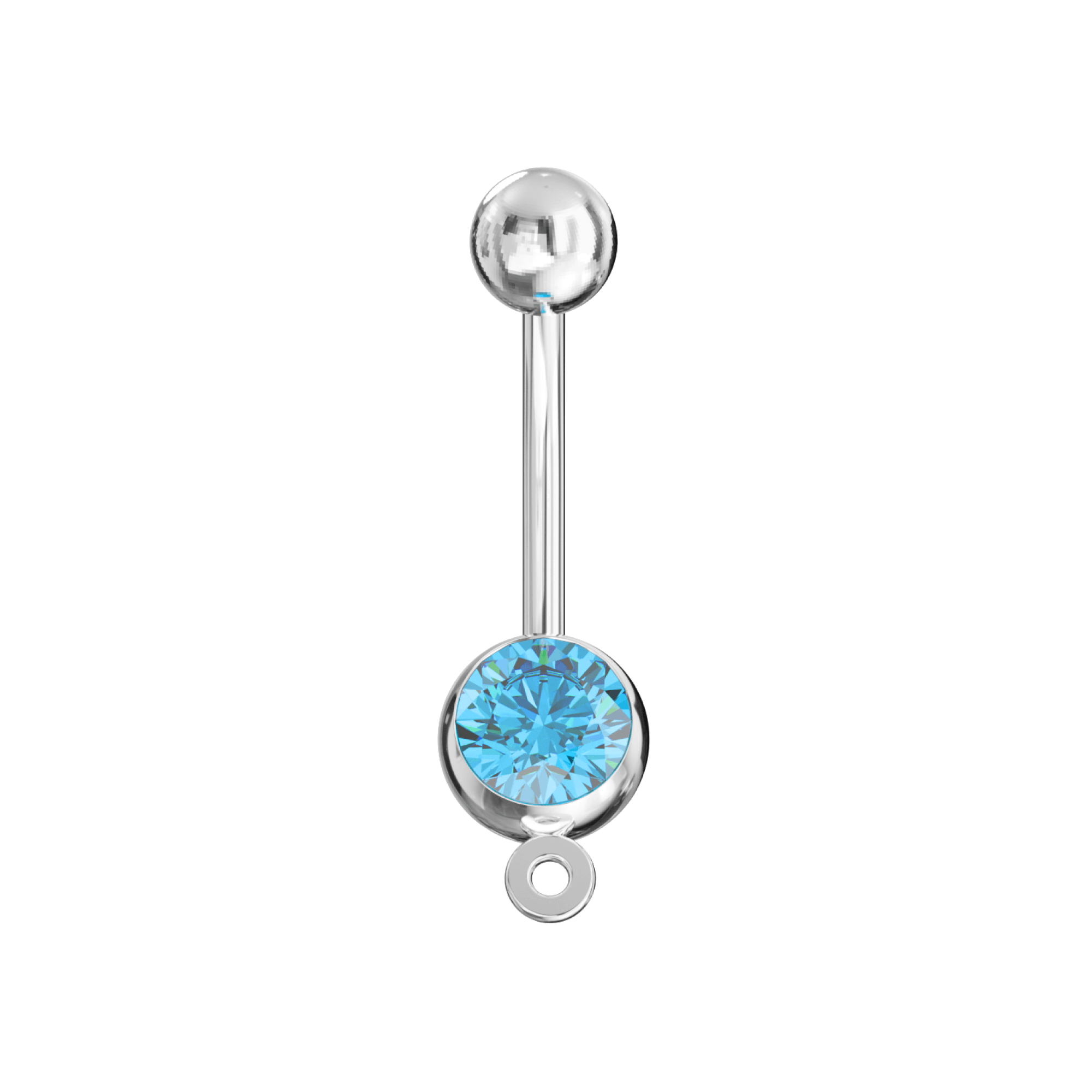 316L Surgical Steel Studded Hook Banana Belly Ring