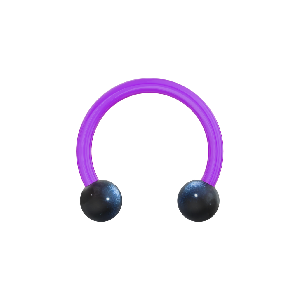 UV Circular Barbell With Glossy UV Balls (Pack of 10)