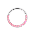 316L Surgical Steel Opal Studded Hinged Clicker Segment Ring
