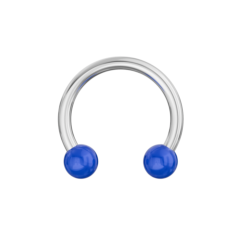 316L Surgical Steel Circular Barbell With Glossy Colour UV Balls (Pack of 10)