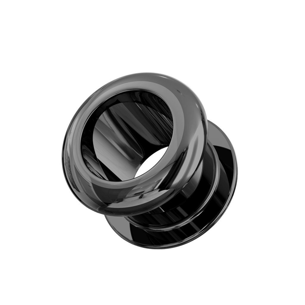 316L Surgical Steel Black External Threaded Tunnel