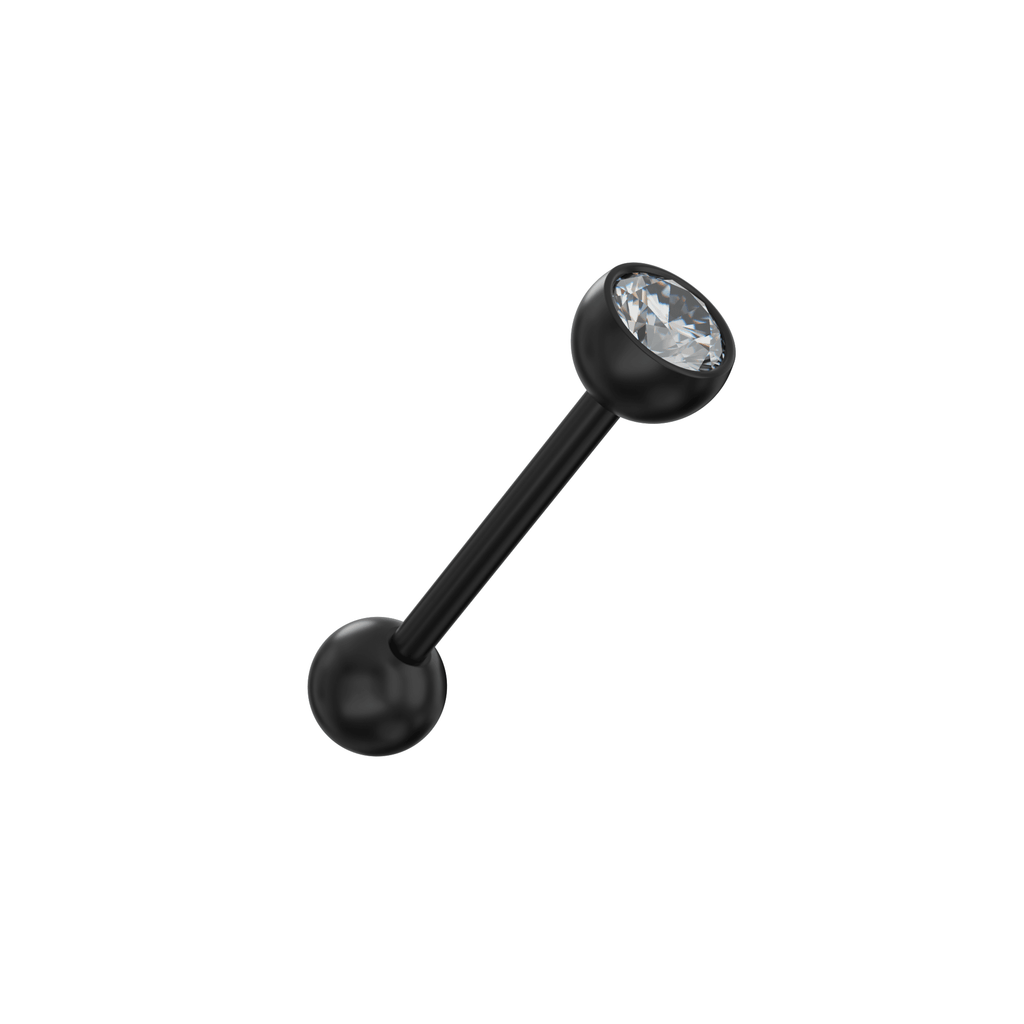Black-line BioFlex Jewelled Straight Barbell