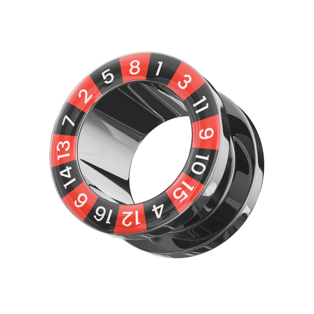 316L Surgical Steel Poker Edge Externally Threaded Tunnel