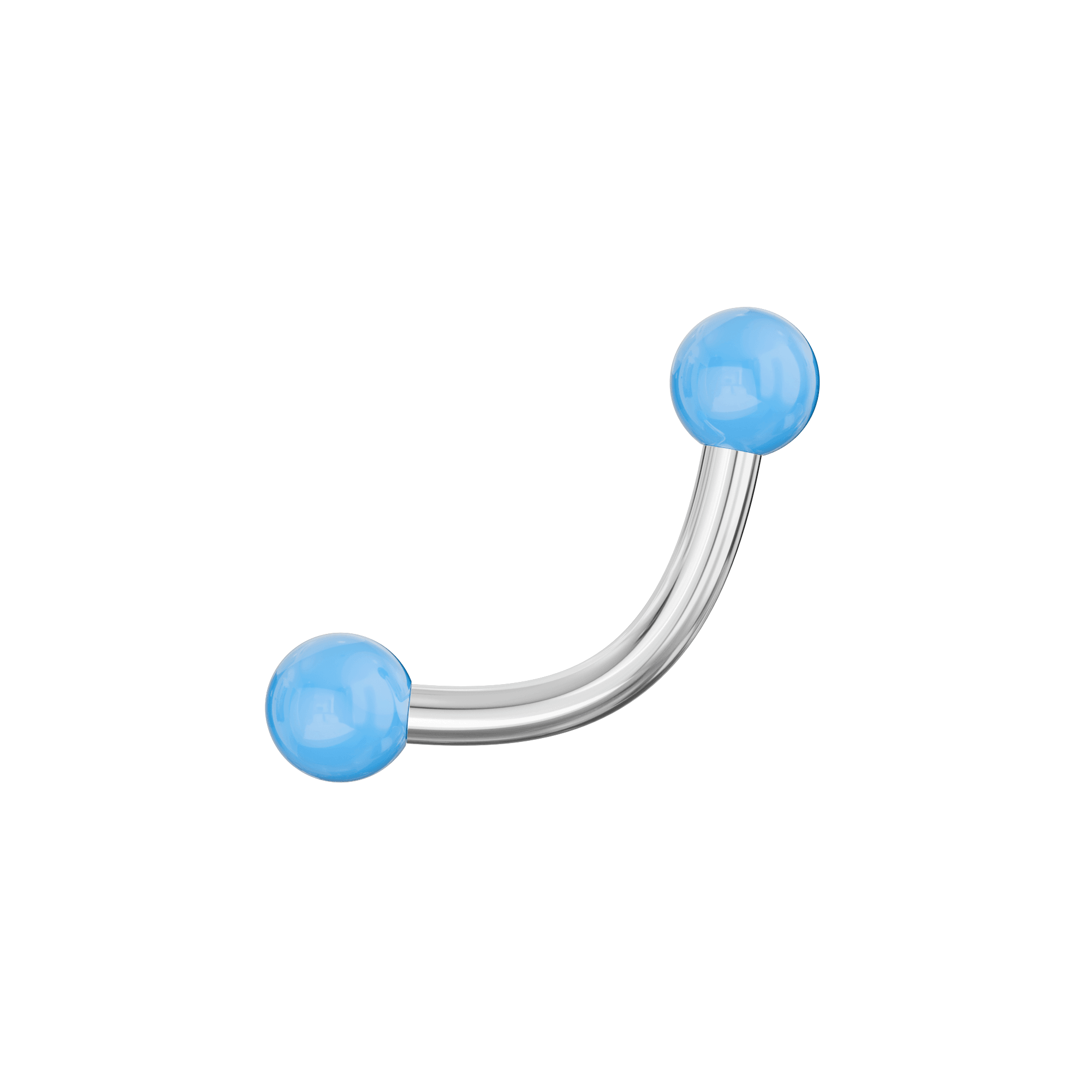 316L Surgical Steel Curved Bar with Basic UV Balls (Pack of 10)
