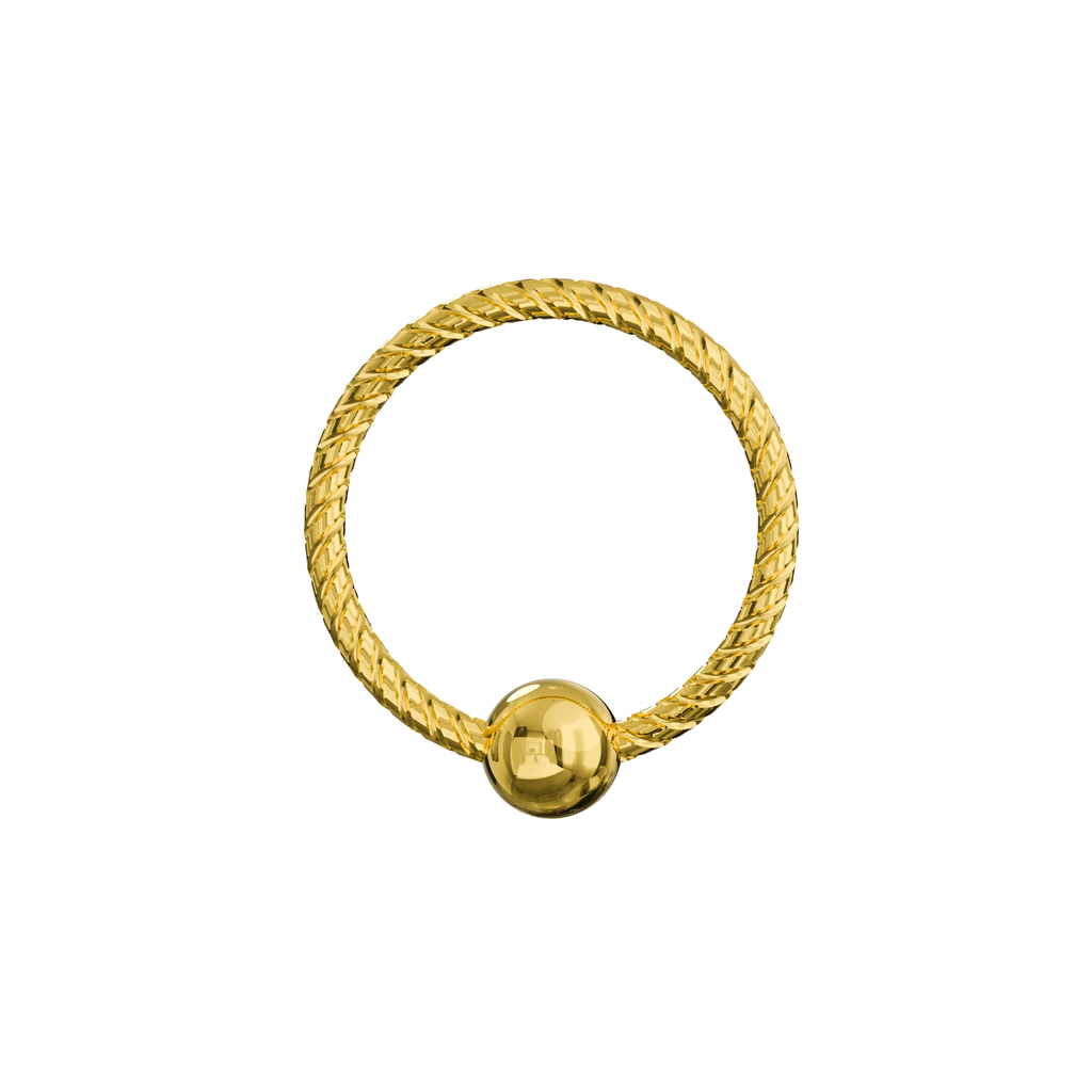316L Surgical Steel With Gold PVD Flexible Twisted BCR Piercing