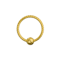 316L Surgical Steel With Gold PVD Flexible Twisted BCR Piercing