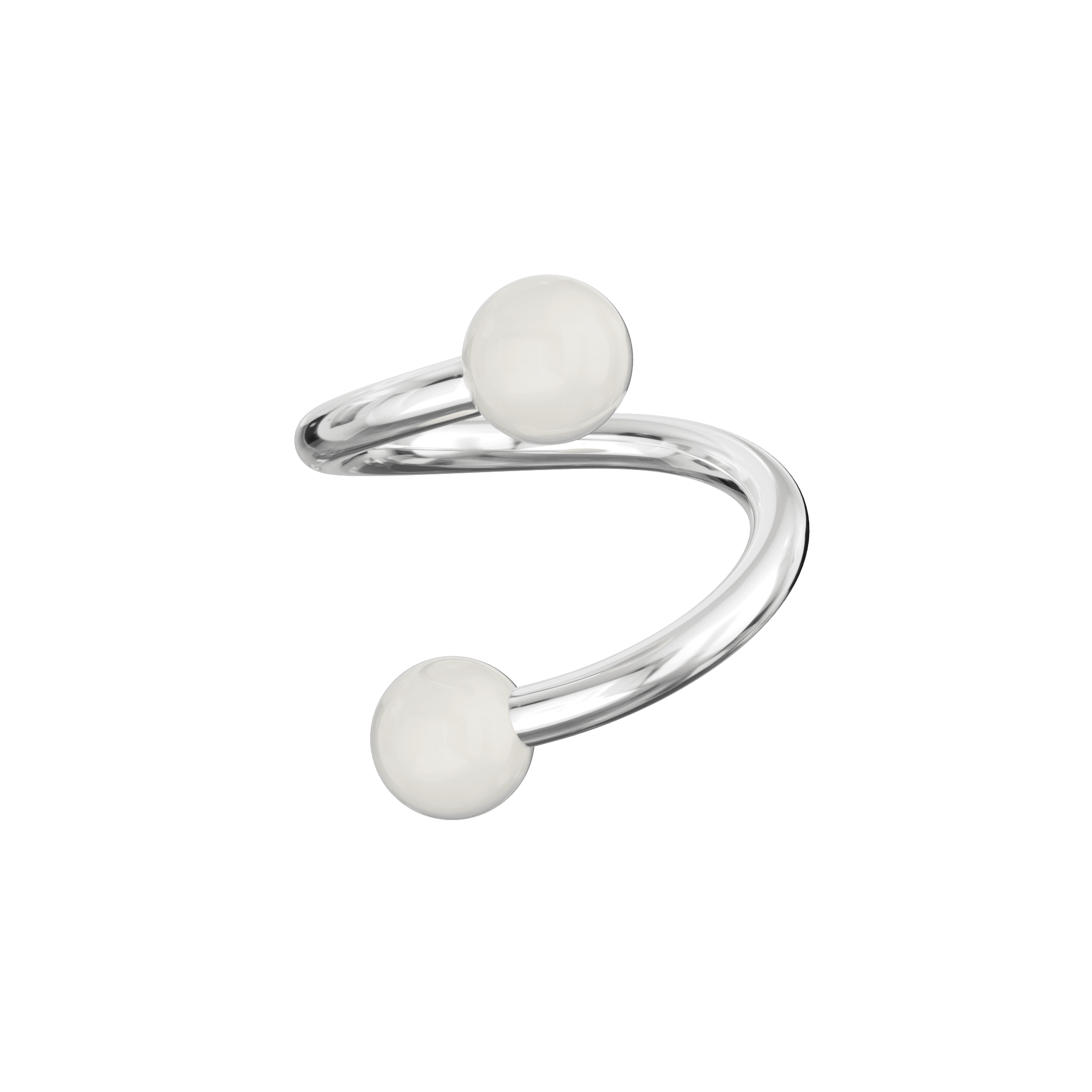 316L Surgical Steel Twisted Barbell With Pastel UV Balls (Pack of 10)