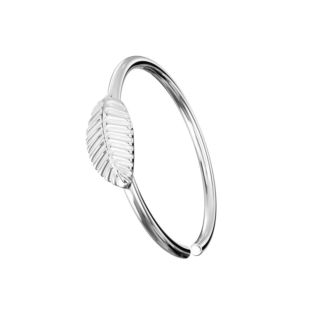 925 Sterling Silver Seamless Hoop with Pearl Nose Hoop Ring