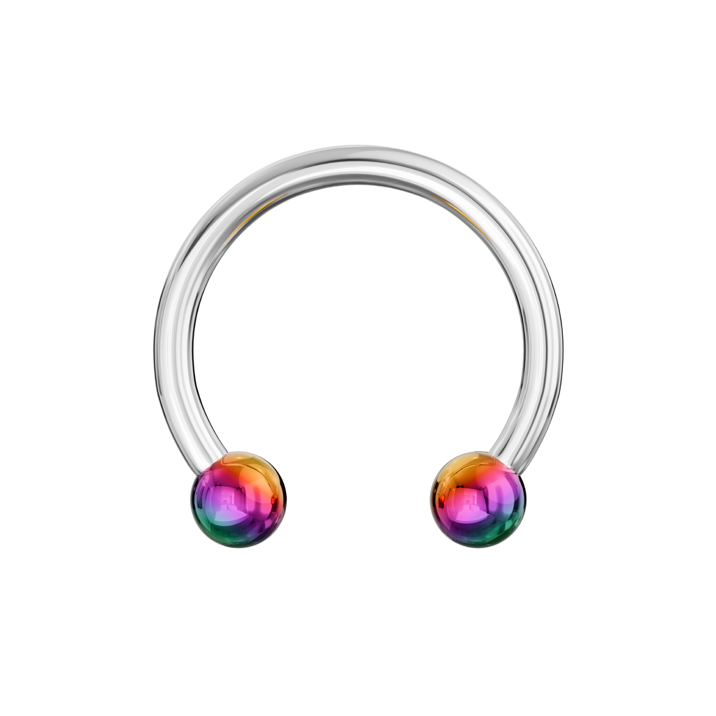 316L Surgical Steel Circular Barbell with Anodised Ball