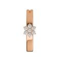 316L Surgical Steel Cubic Zirconia Flower Curved Clicker Belly Ring