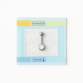 EO Gas Sterilised 316L Surgical Steel Single CZ Jewelled Belly Ring