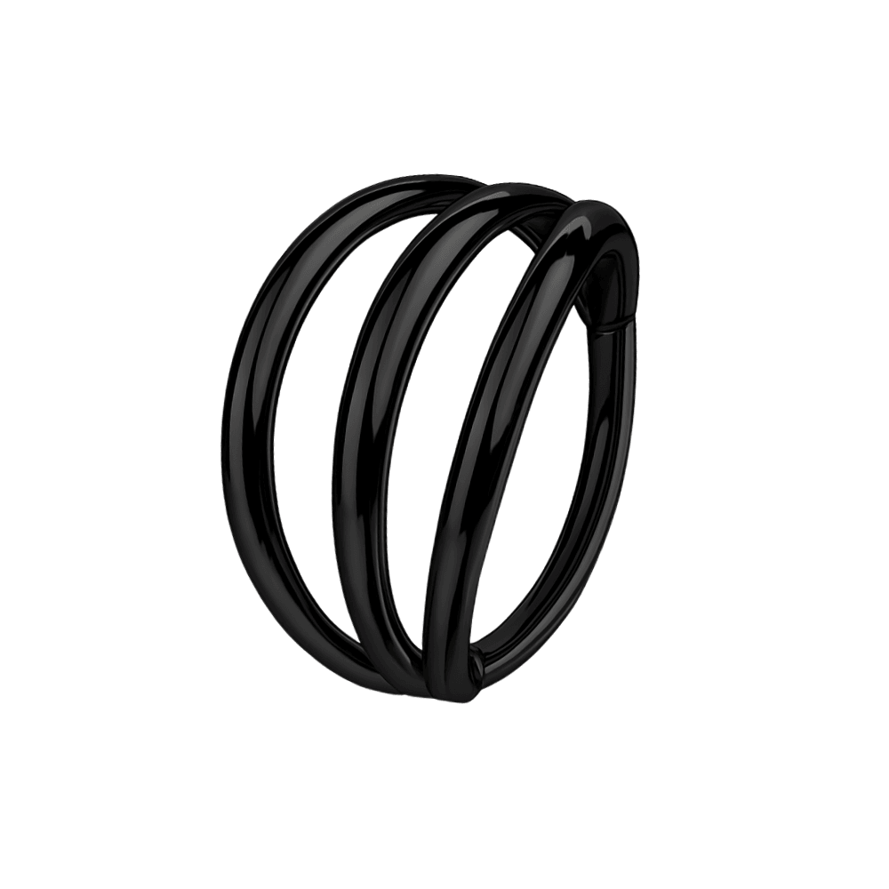 316L Surgical Steel Triple Stack Hinged Segment Clicker Ring