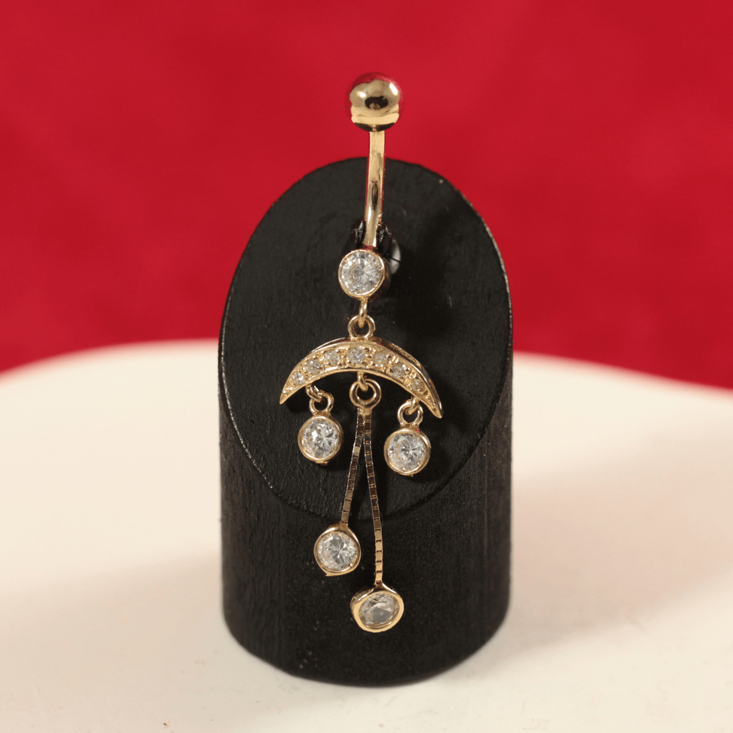 14K Gold Studded Dreamcatcher Belly Ring