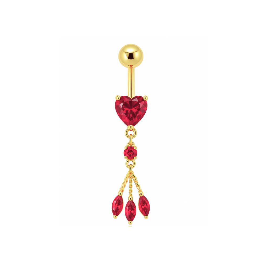 925 Sterling Silver Heart Belly Ring