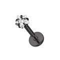 316L Surgical Steel Star stone Jewelled Top Black Anodised Labret Bar